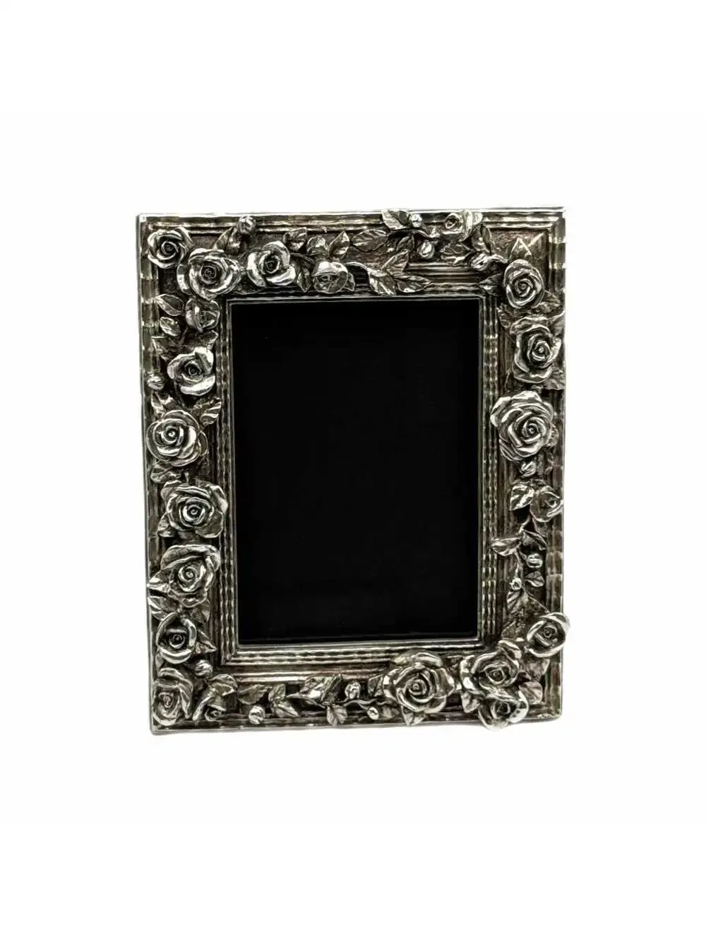 Vintage Maison Saint Denis Ornate Rose Pewter Picture Frame – 5x7-Inch Photo